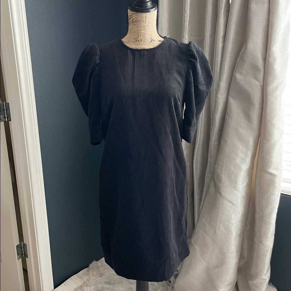 Black Puff Sleeve Short Sleeve Cord Dress Size XS NWT Who Wore What Target